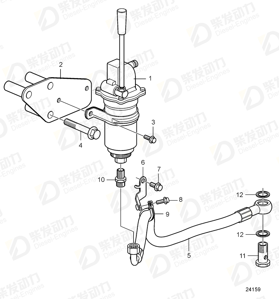VOLVO Hollow screw 966821 Drawing